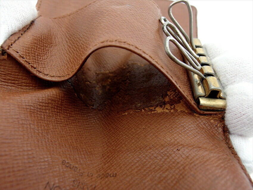 LOUIS VUITTON Key case Key holder M62631 Brown beige gold Multicles4