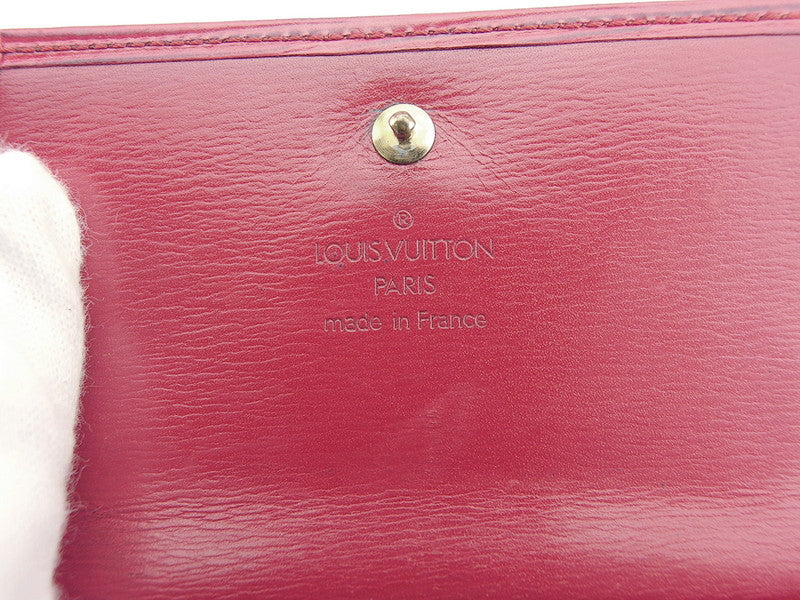 LOUIS VUITTON Bifold Wallet M63487 Red Porte Monnaie Billets Cartes Credit
