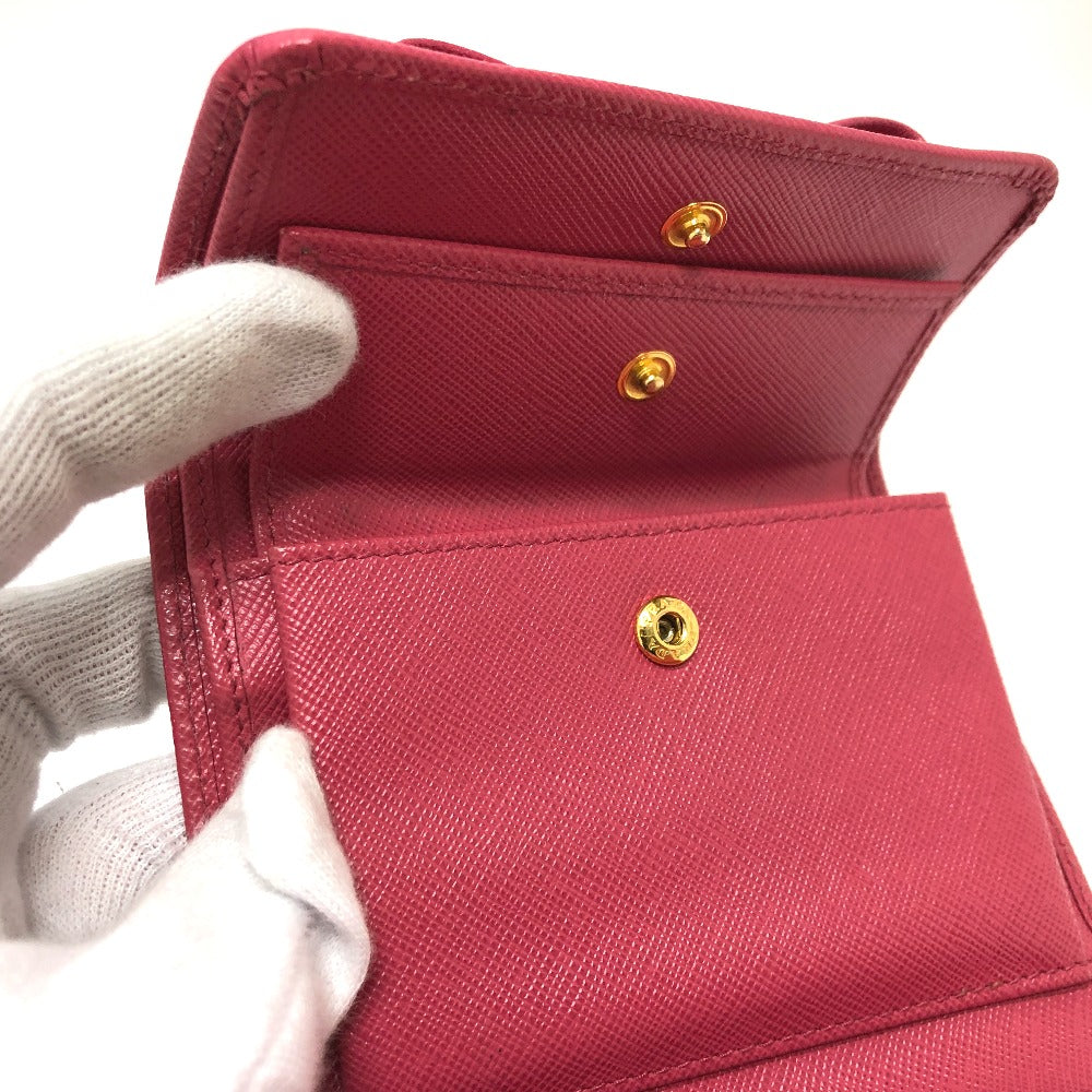 PRADA Trifold wallet 1MH840 saffiano leather pink logo ribbon