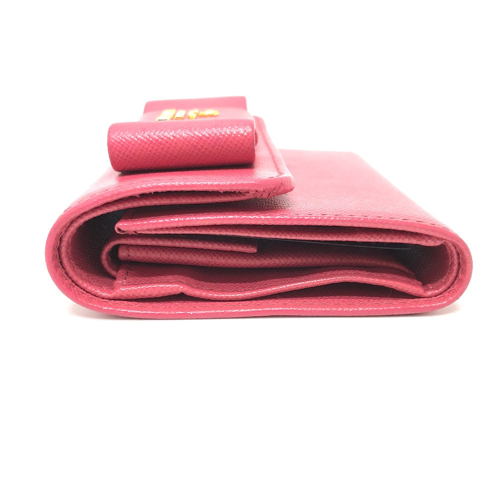 PRADA Trifold wallet 1MH840 saffiano leather pink logo ribbon