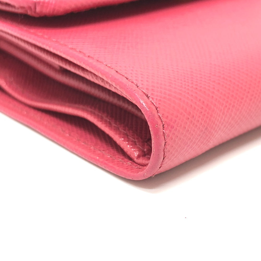 PRADA Trifold wallet 1MH840 saffiano leather pink logo ribbon