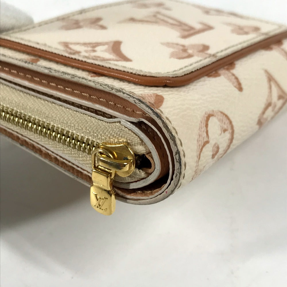 LOUIS VUITTON Folded wallet M81527 Monogram canvas White type Monogram Portefeuille Lou Women Used Authentic