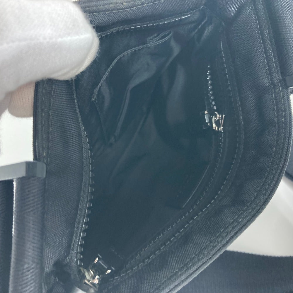 GUCCI Shoulder Bag 181068 Nylon canvas black GG Shelly line Women Used Authentic