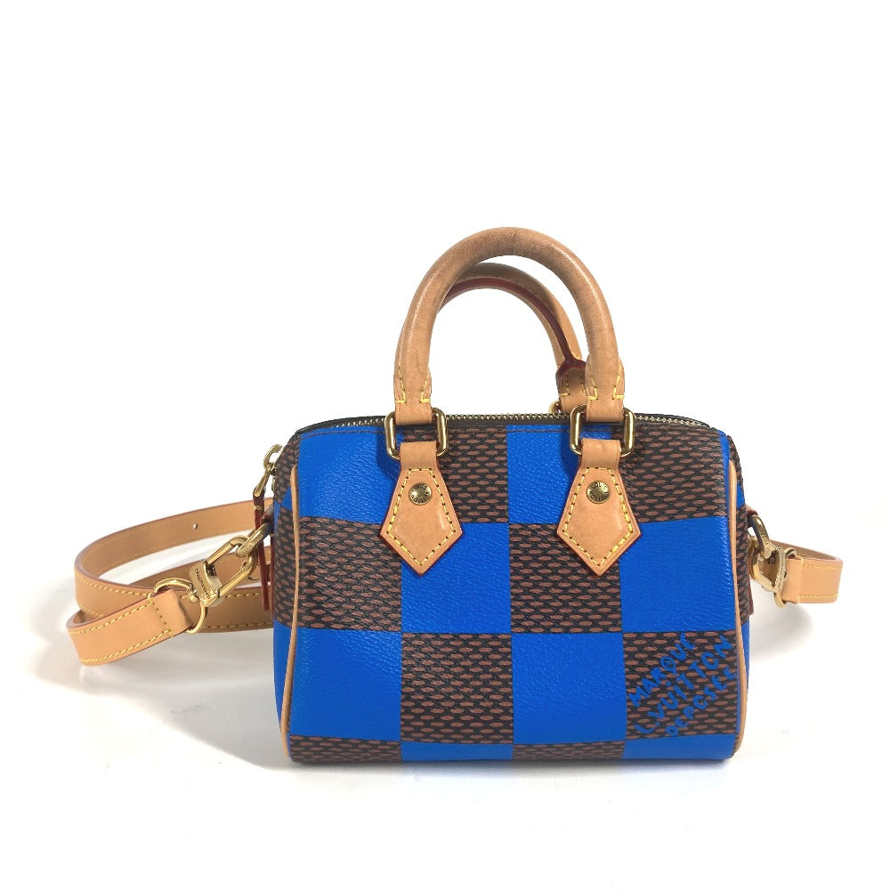 LOUIS VUITTON Handbag N40595 Damier canvas blue Damier Pop Speedy bandouliere 18 Women Used Authentic