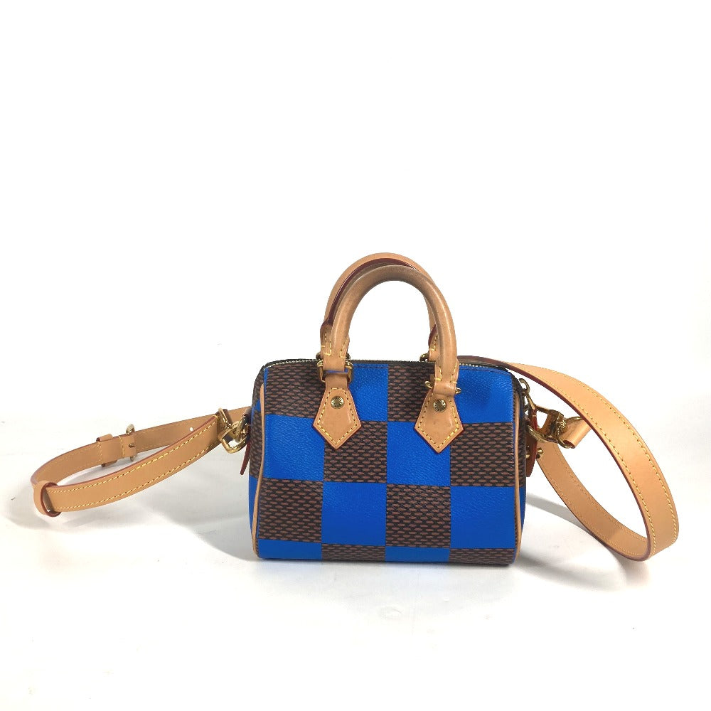 LOUIS VUITTON Handbag N40595 Damier canvas blue Damier Pop Speedy bandouliere 18 Women Used Authentic