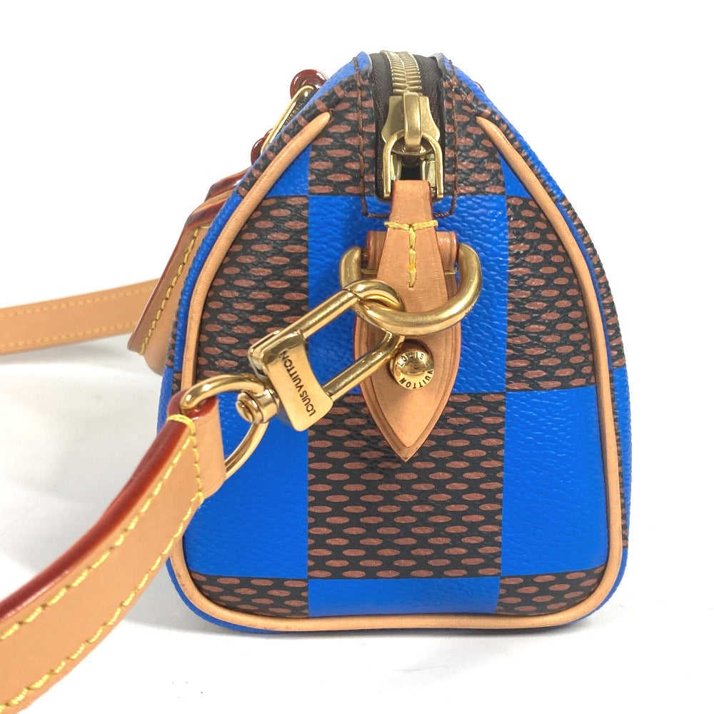 LOUIS VUITTON Handbag N40595 Damier canvas blue Damier Pop Speedy bandouliere 18 Women Used Authentic