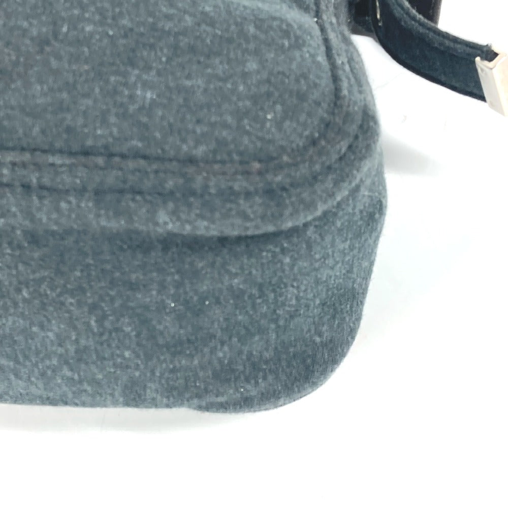 FENDI Shoulder Bag Jersey gray Mamma Bucket logo Women Used Authentic