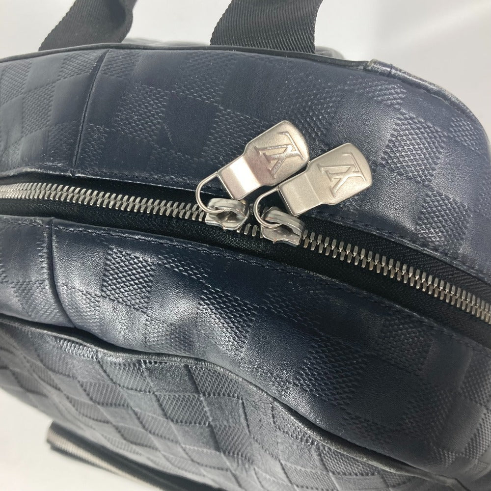 LOUIS VUITTON Backpack N40091 Damier Anfini Leather Navy Damier Anfini campus backpack