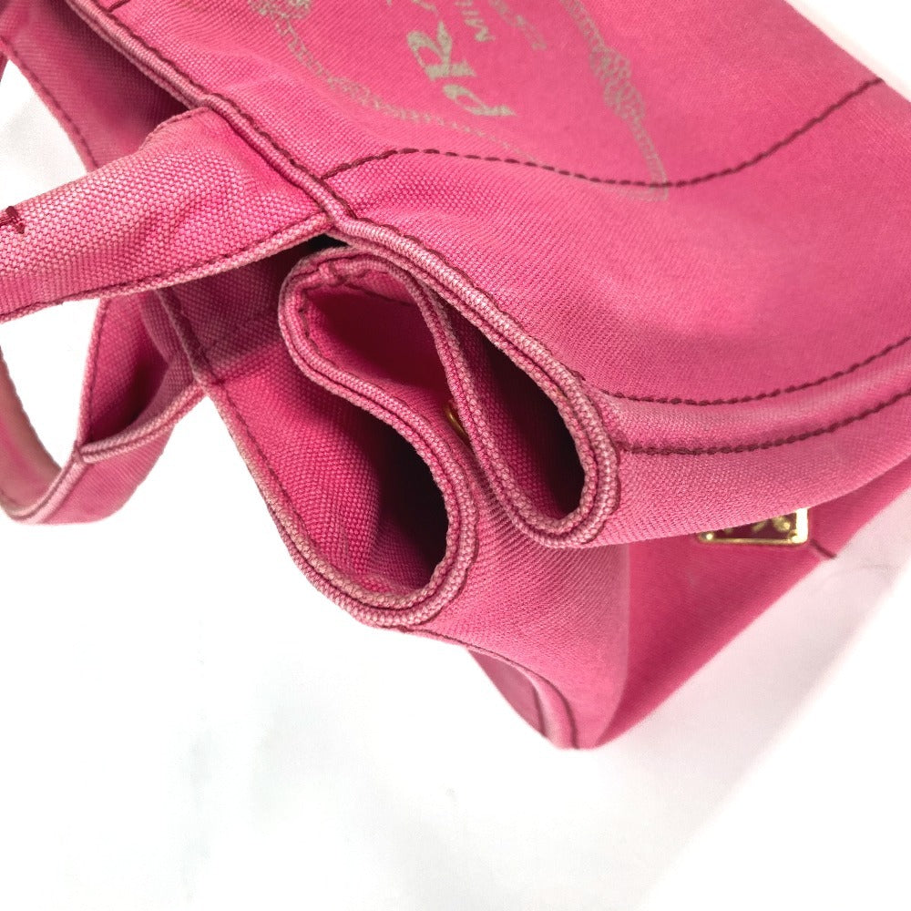 PRADA Tote Bag canvas pink Canapa logo