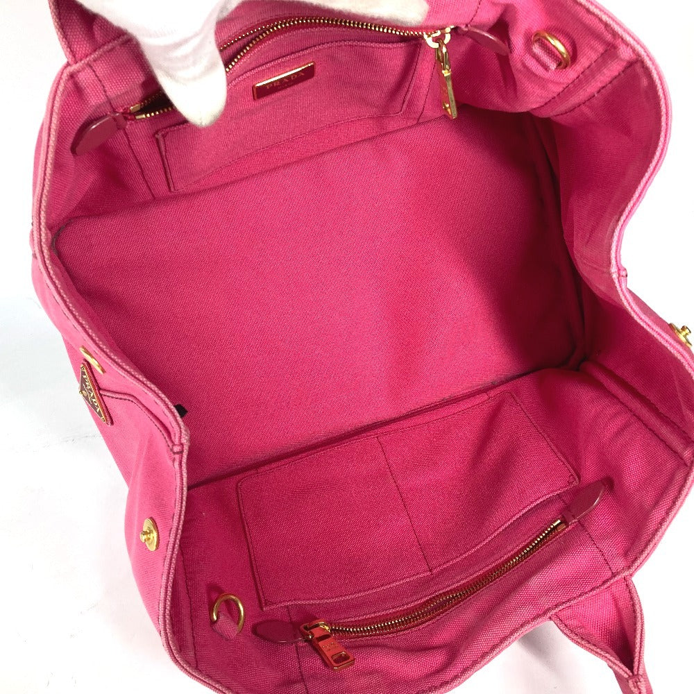 PRADA Tote Bag canvas pink Canapa logo