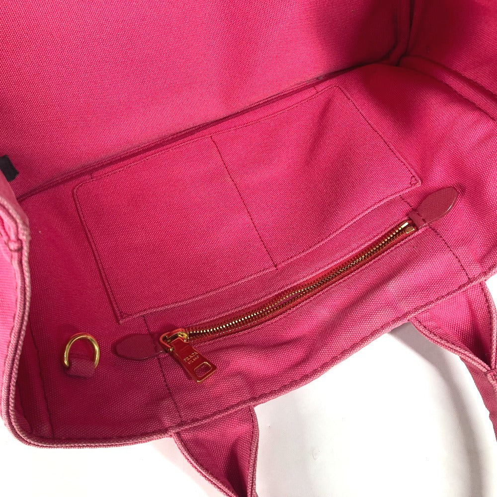 PRADA Tote Bag canvas pink Canapa logo