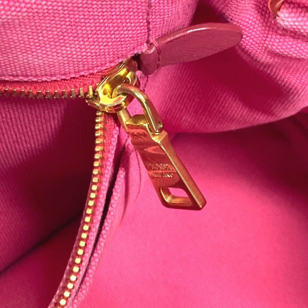 PRADA Tote Bag canvas pink Canapa logo