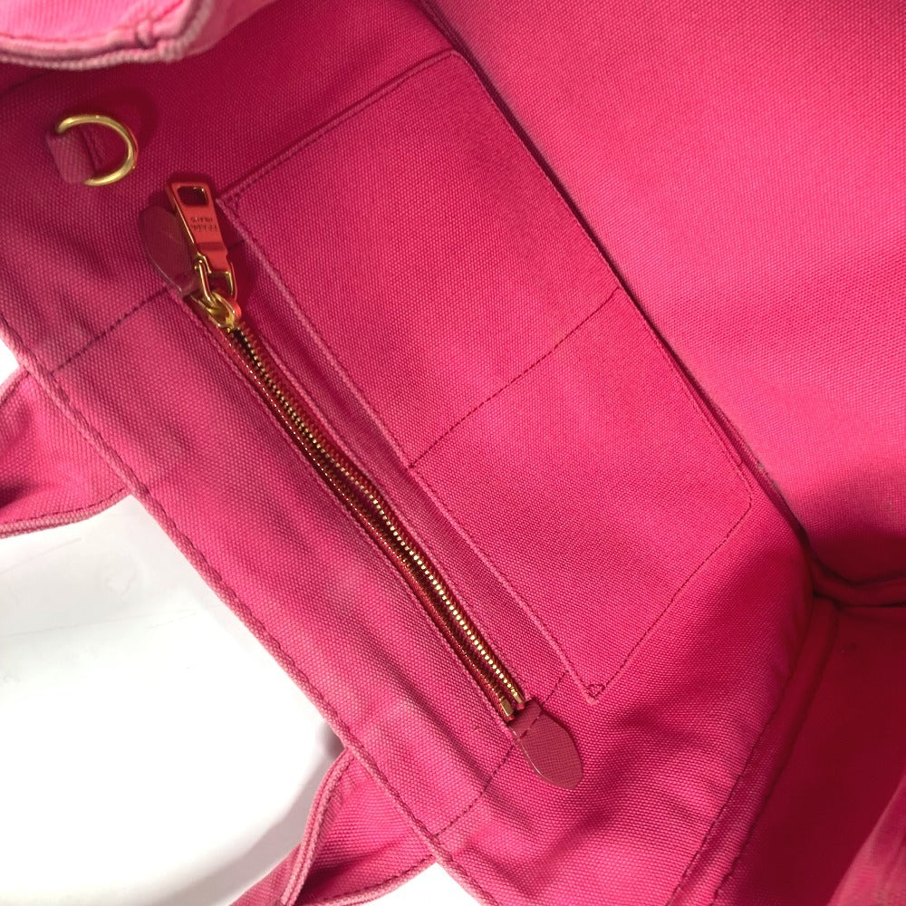 PRADA Tote Bag canvas pink Canapa logo