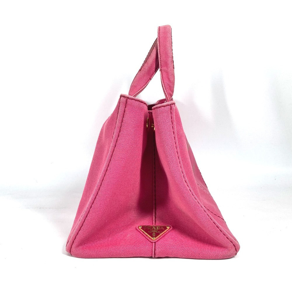PRADA Tote Bag canvas pink Canapa logo