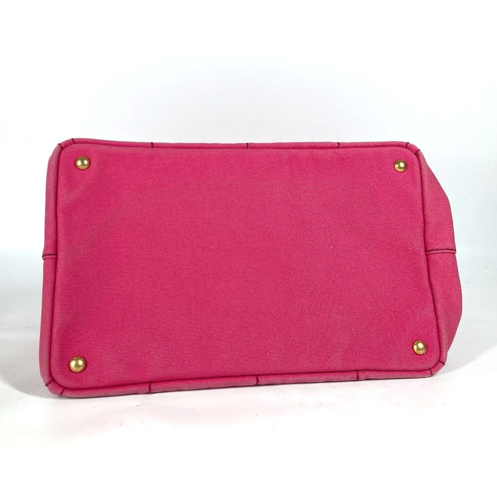 PRADA Tote Bag canvas pink Canapa logo