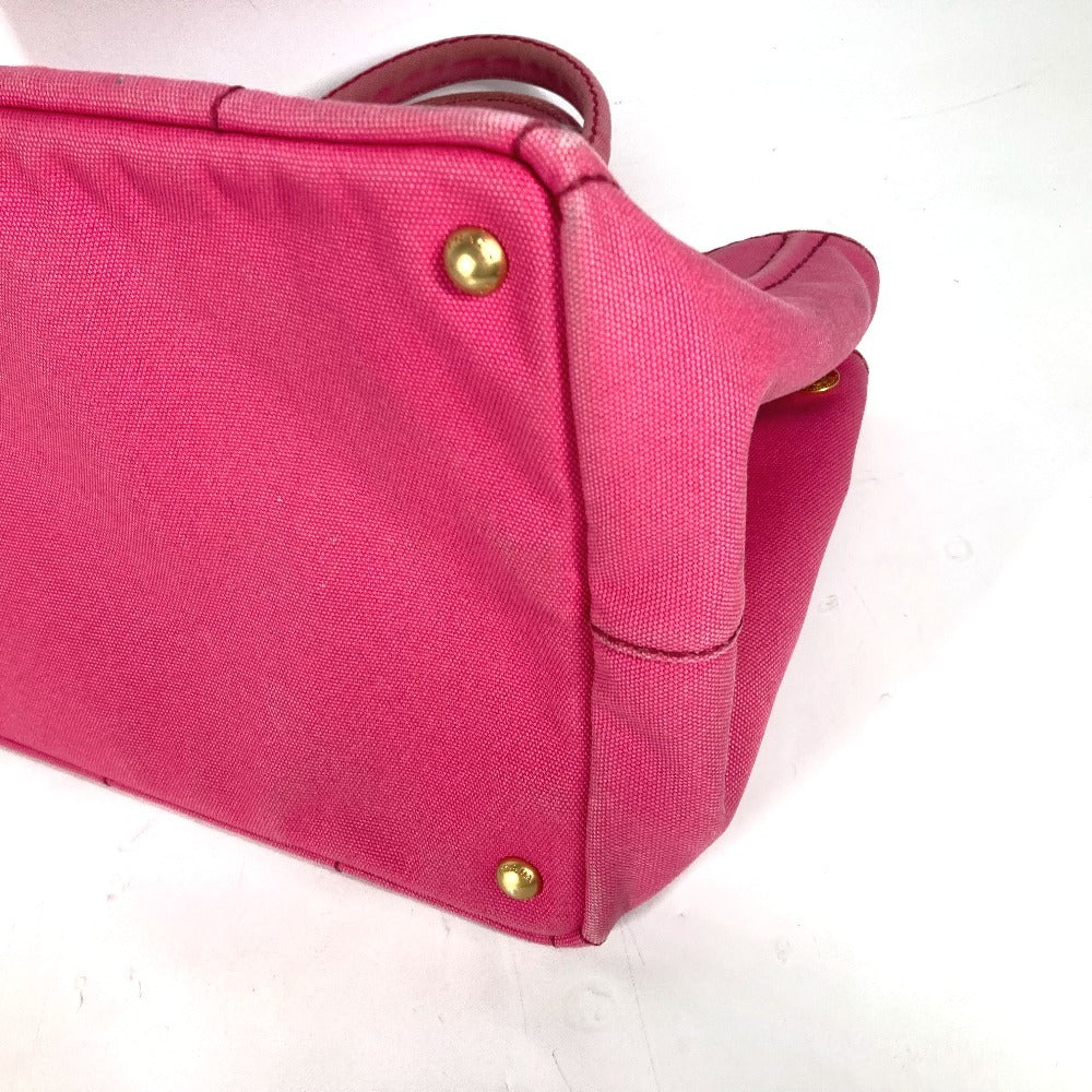 PRADA Tote Bag canvas pink Canapa logo