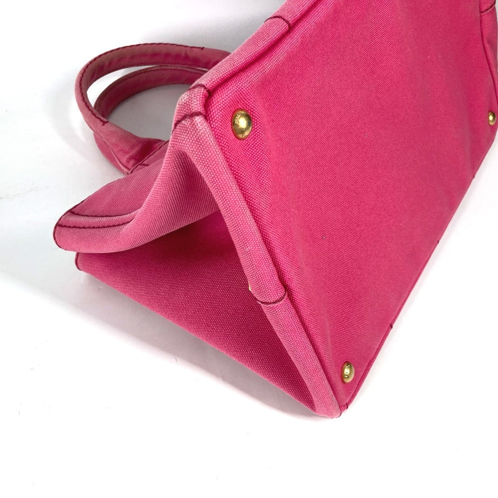 PRADA Tote Bag canvas pink Canapa logo