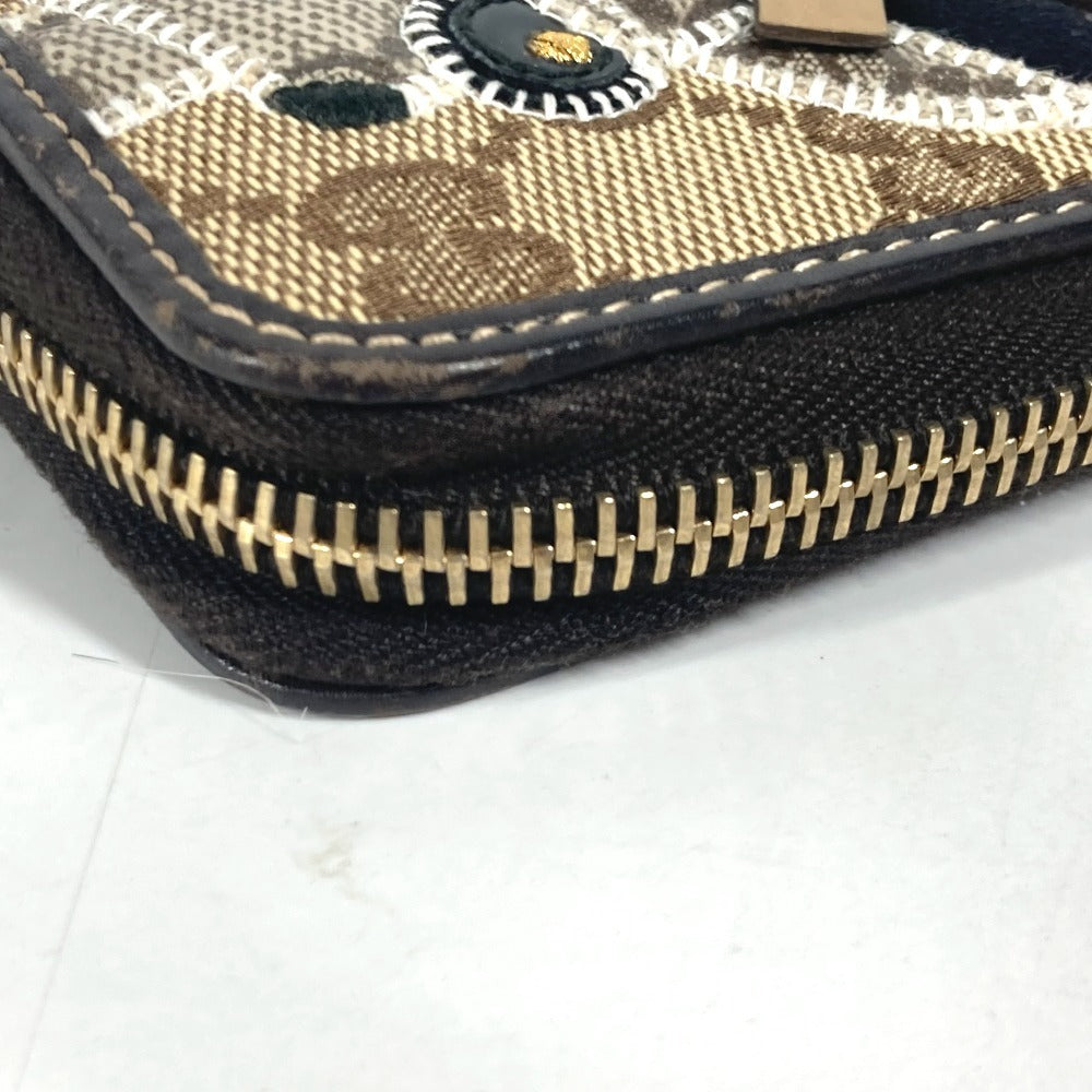 GUCCI Notebook cover 233152 GG canvas / leather beige GG Gutsy Chihuahua dog