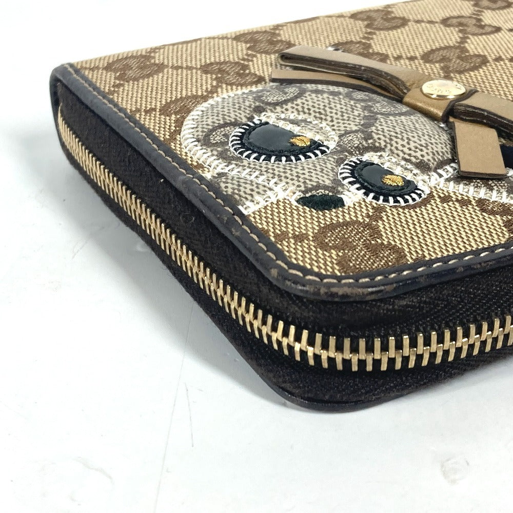 GUCCI Notebook cover 233152 GG canvas / leather beige GG Gutsy Chihuahua dog