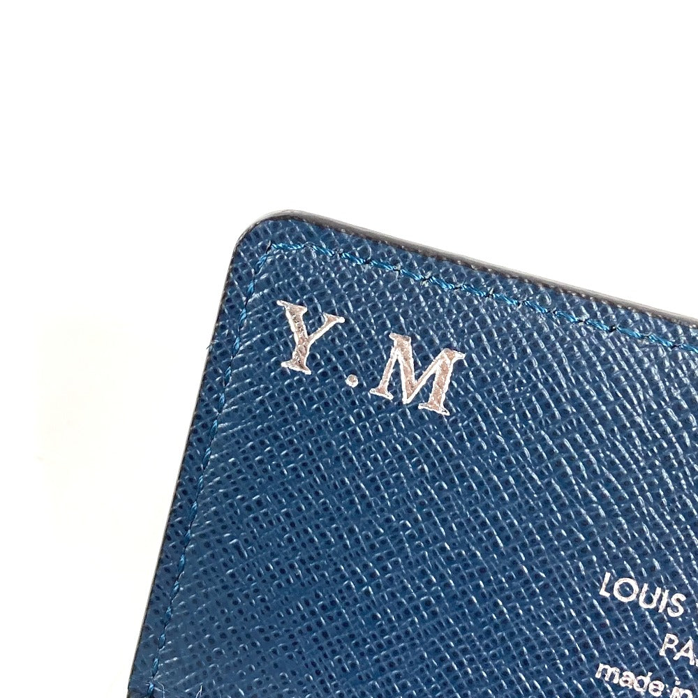 LOUIS VUITTON Card Case M64022 Taiga Leather Navy Taiga Envelope Carte de Visite MM