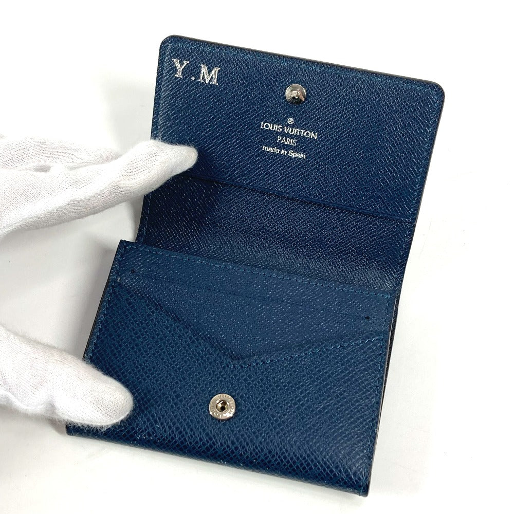 LOUIS VUITTON Card Case M64022 Taiga Leather Navy Taiga Envelope Carte de Visite MM