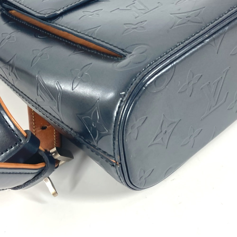 LOUIS VUITTON Shoulder Bag M55125 Monogram mat leather blue Monogram mat Alston