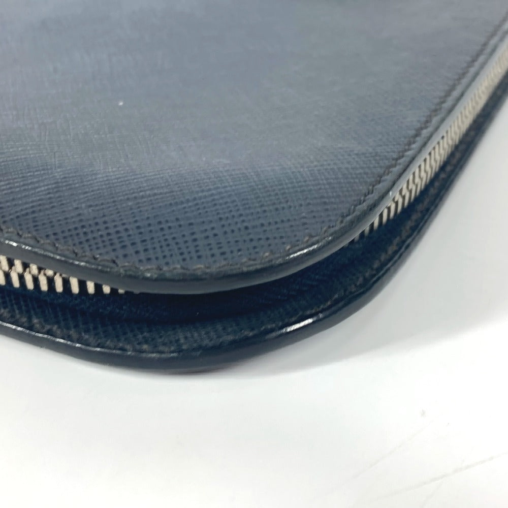 PRADA Clutch bag AV5841 saffiano leather Navy logo