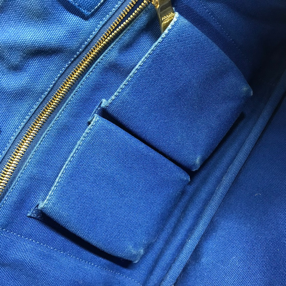PRADA Tote Bag canvas blue Canapa L