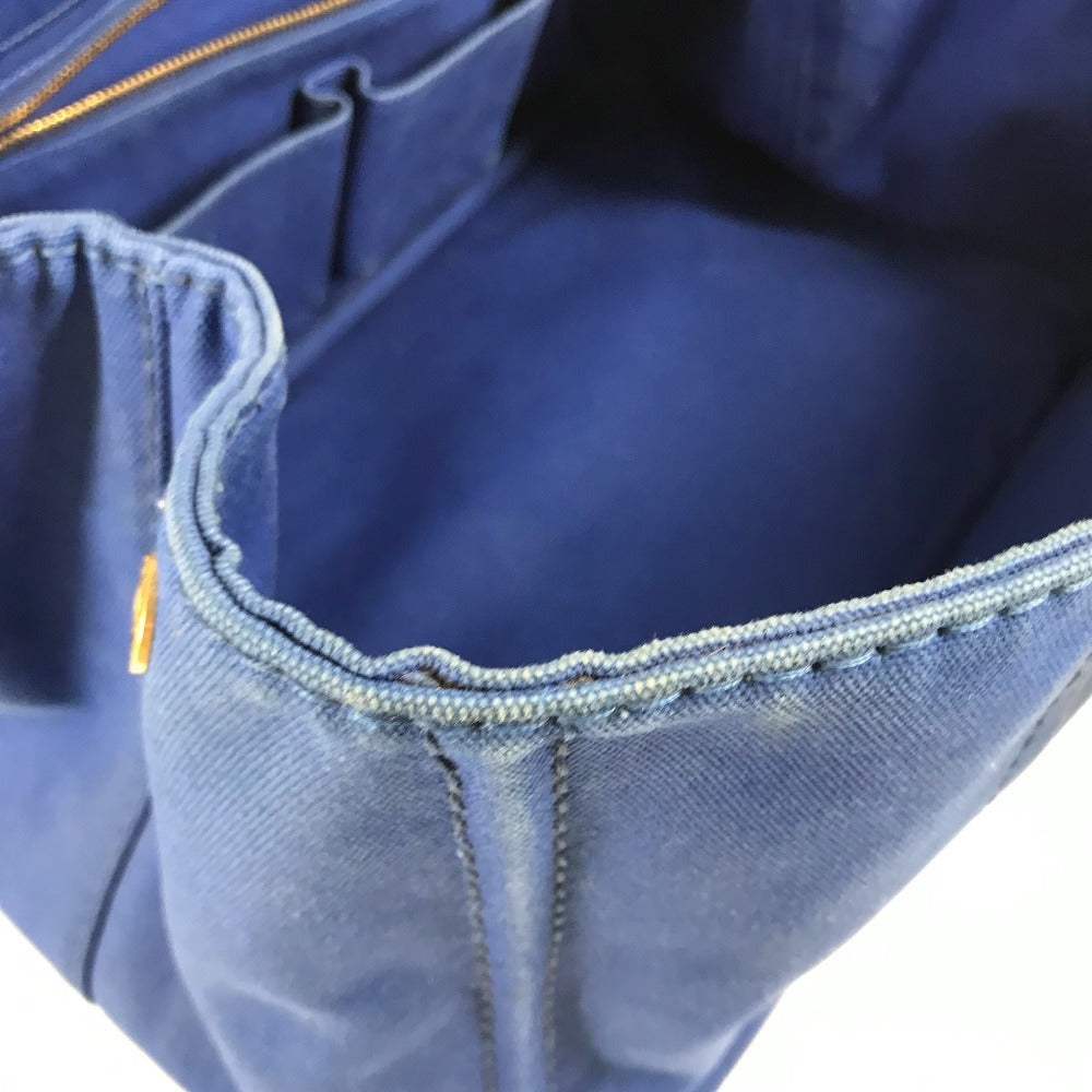 PRADA Tote Bag canvas blue Canapa L