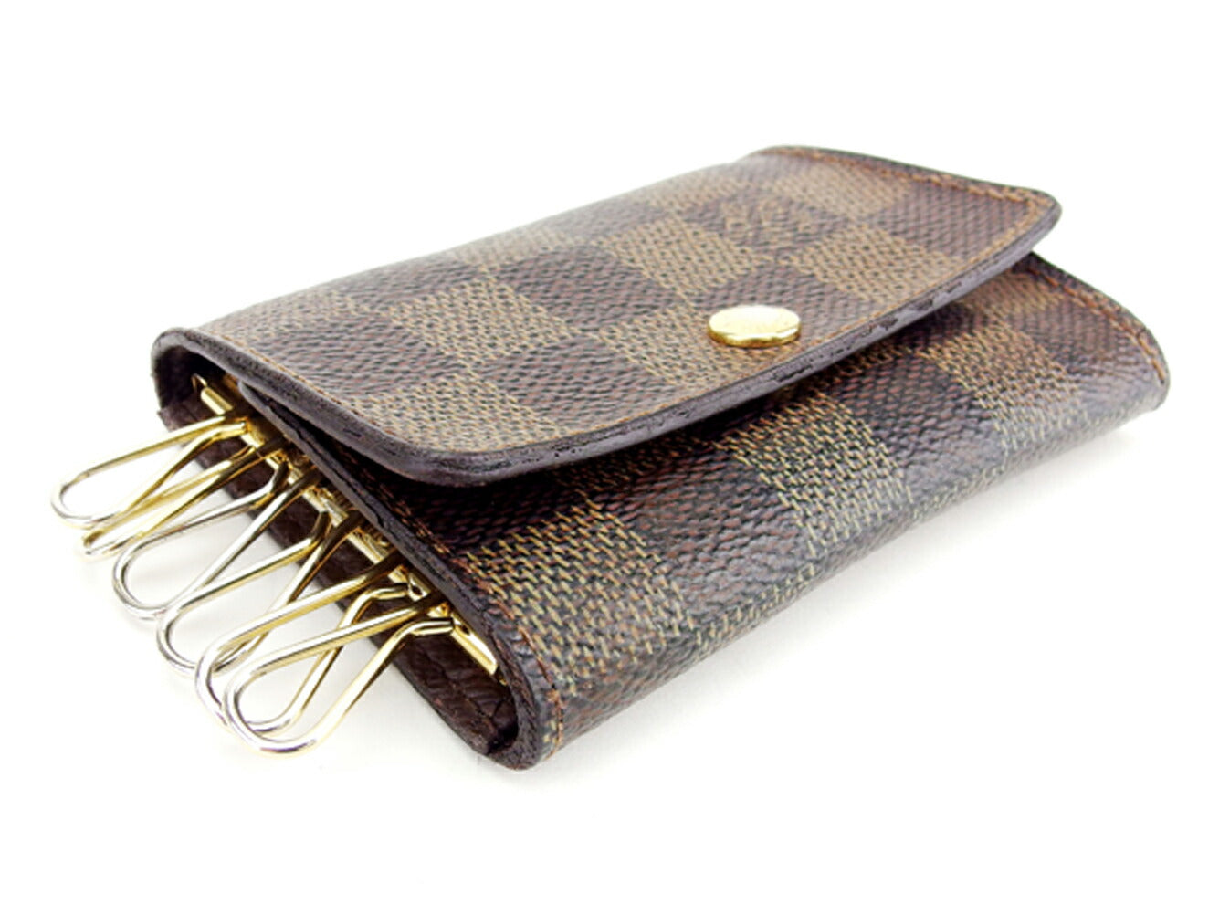 LOUIS VUITTON Key case Key holder N62630 Brown beige gold Multicles6