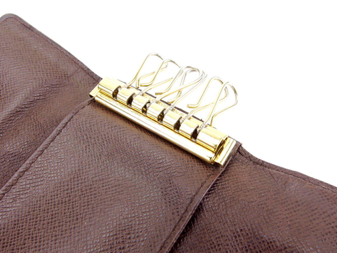 LOUIS VUITTON Key case Key holder N62630 Brown beige gold Multicles6