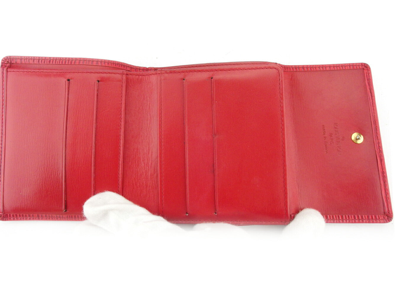 LOUIS VUITTON Bifold Wallet M63487 Red Porte Monnaie Billets Cartes Credit