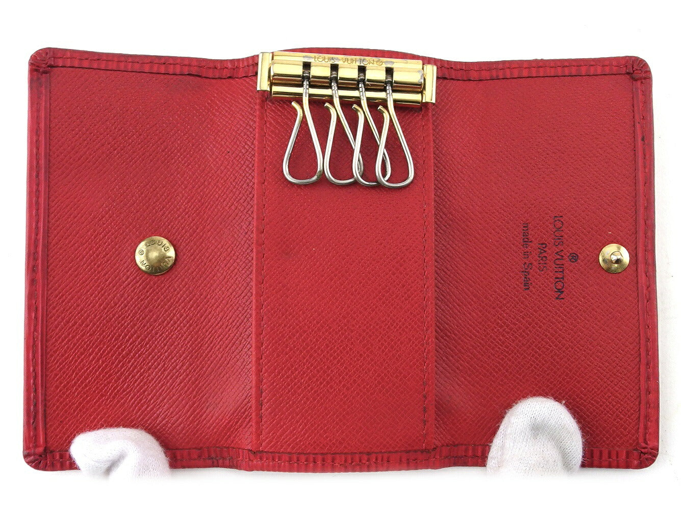 LOUIS VUITTON Key case Key holder M63827 Red gold Multicles4