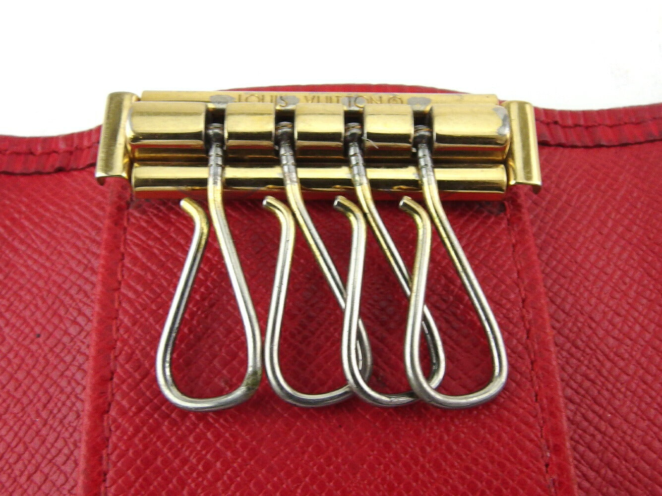 LOUIS VUITTON Key case Key holder M63827 Red gold Multicles4
