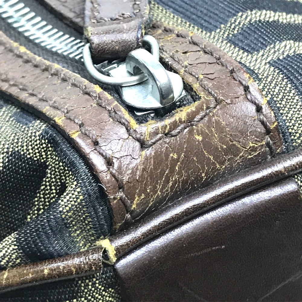 FENDI Handbag Canvas / leather Brown Zucca FF pattern