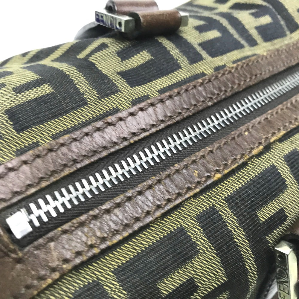 FENDI Handbag Canvas / leather Brown Zucca FF pattern
