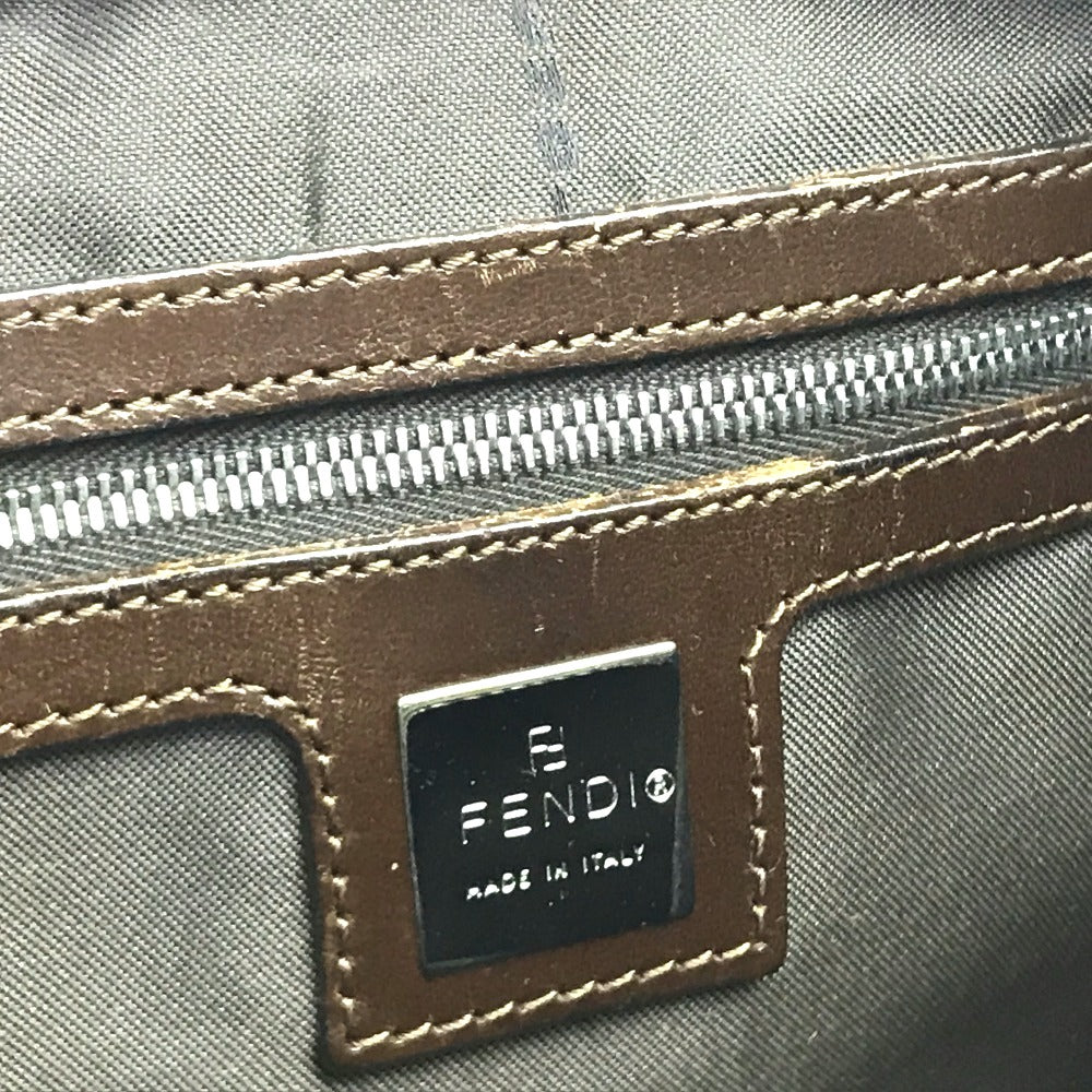 FENDI Handbag Canvas / leather Brown Zucca FF pattern Women Used Authentic