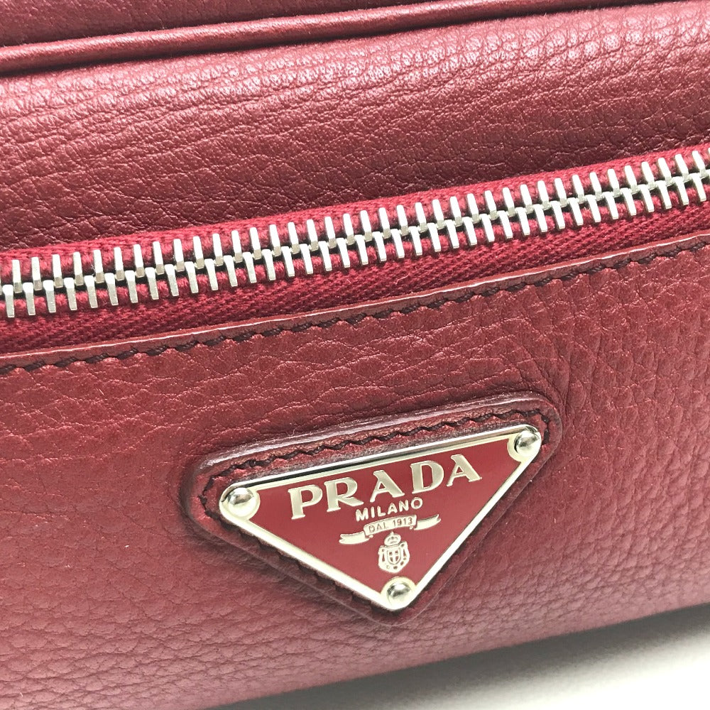 PRADA Pouch leather Red Triangle With logo