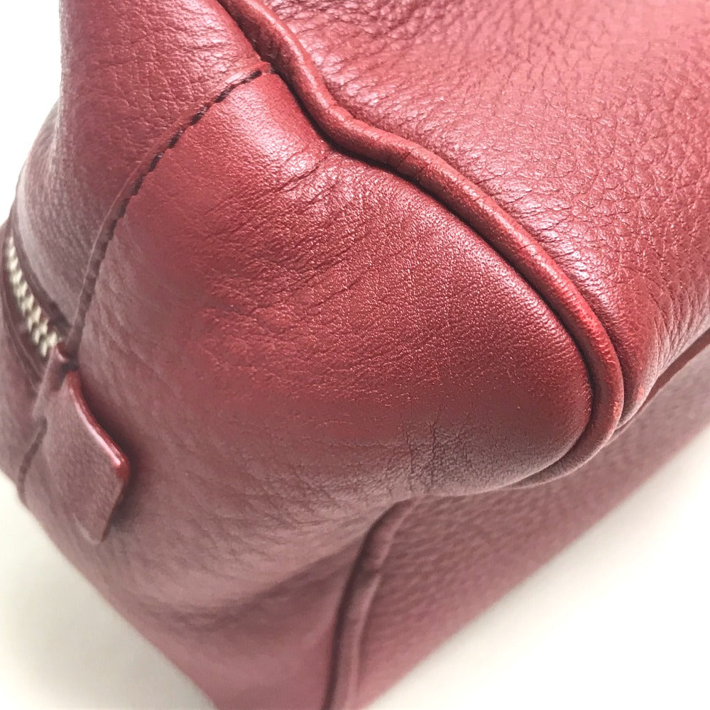 PRADA Pouch leather Red Triangle With logo