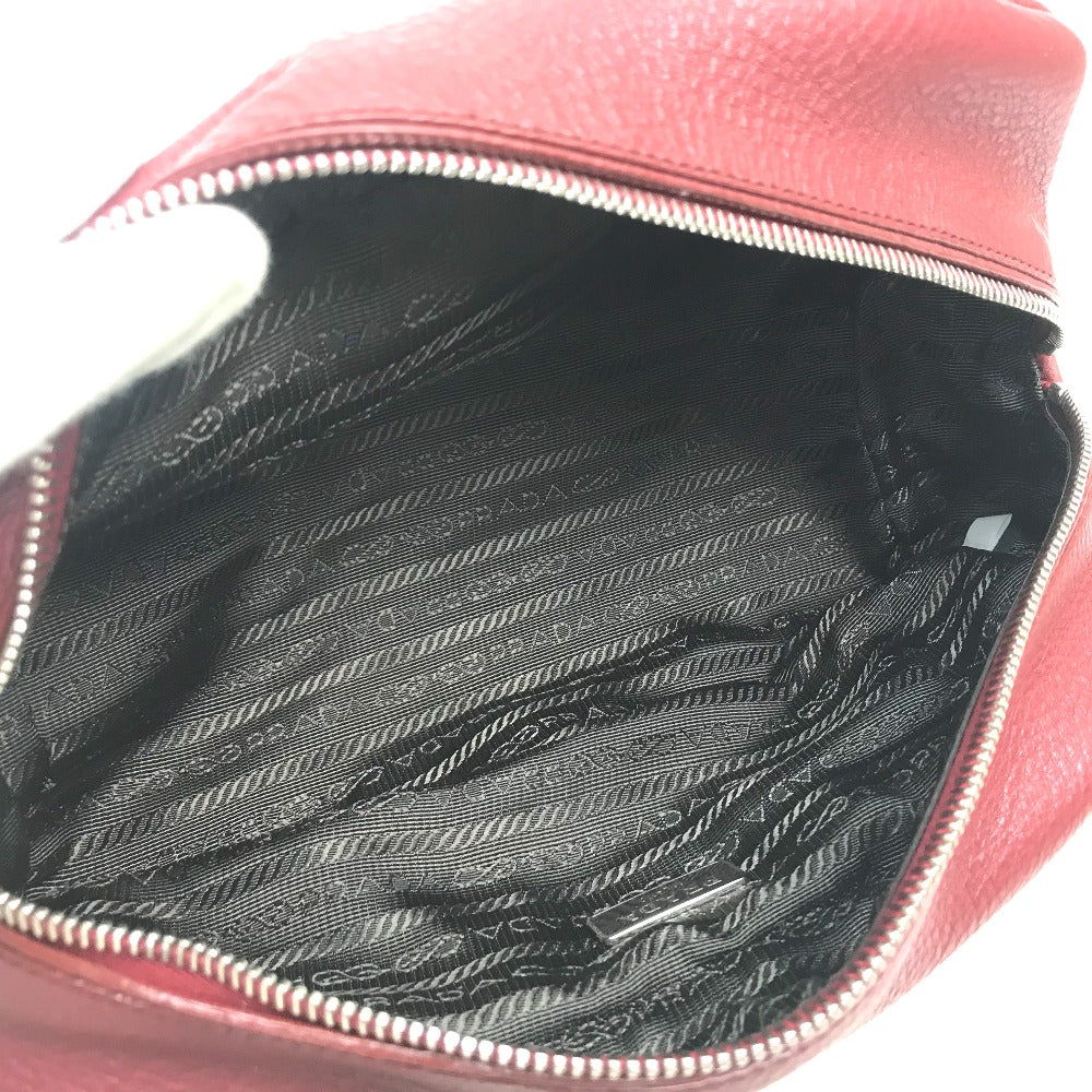 PRADA Pouch leather Red Triangle With logo