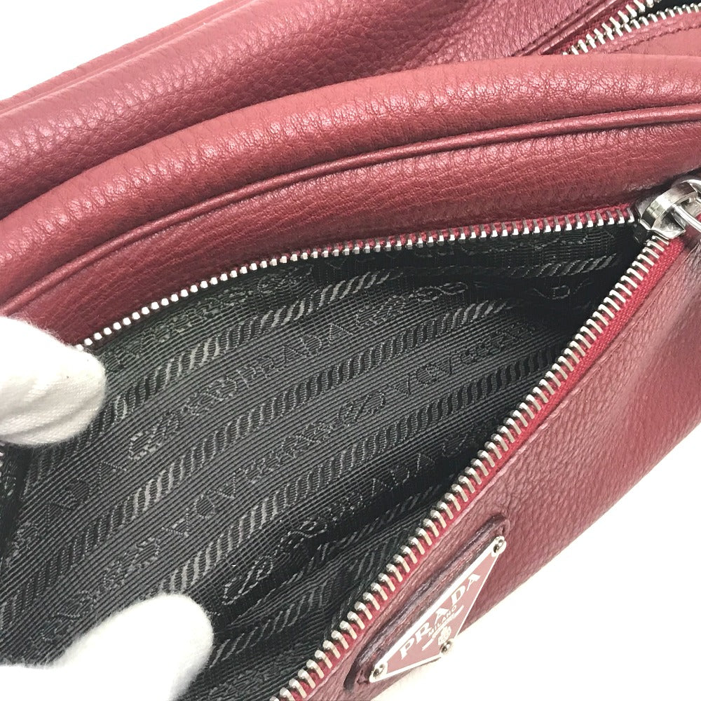 PRADA Pouch leather Red Triangle With logo