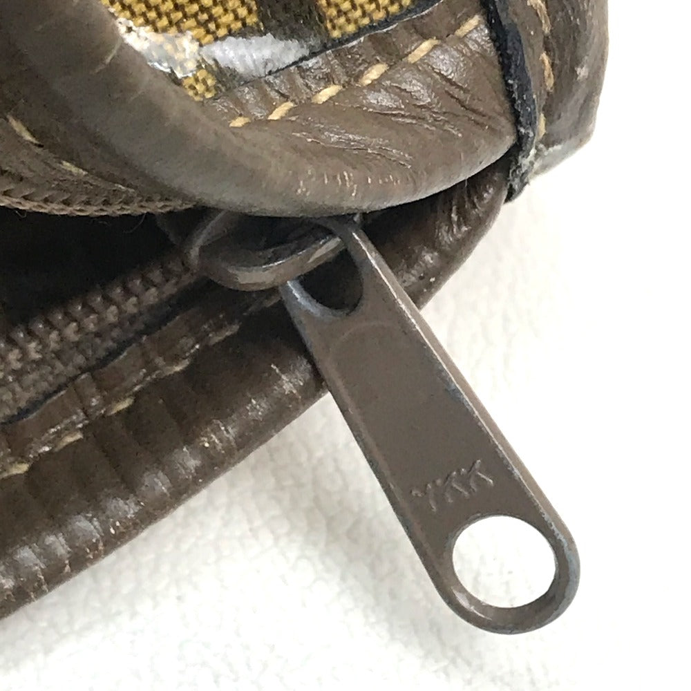 FENDI Shoulder Bag Plastics/Leather Brown Crossbody FF Zucca Pattern