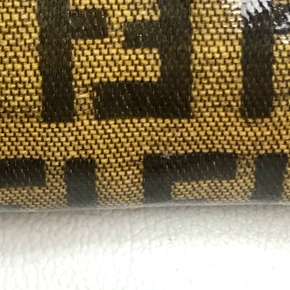 FENDI Shoulder Bag Plastics/Leather Brown Crossbody FF Zucca Pattern