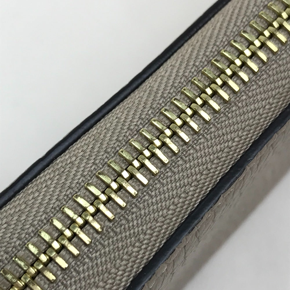 LOUIS VUITTON Long Wallet Purse M63104 Taurillon Clemence Leather Beige x Gold Metal Monogram flower Portefeuille Comet Women Used Authentic