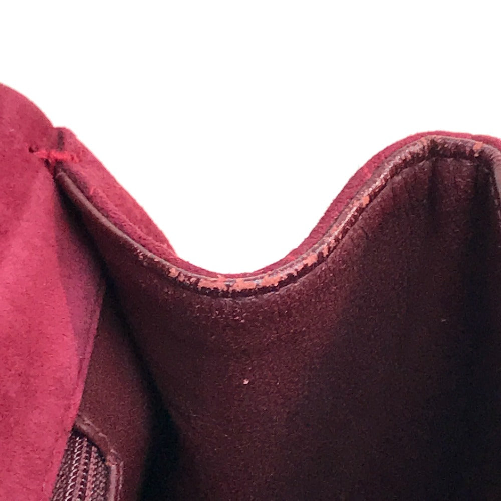 CHANEL Shoulder Bag suede Bordeaux CC COCO Mark Decama Trasse 34