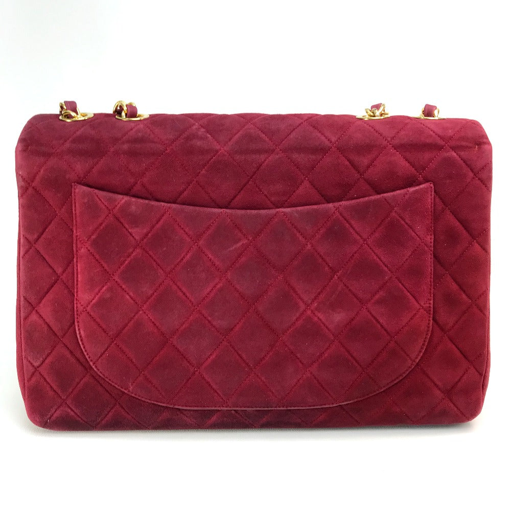 CHANEL Shoulder Bag suede Bordeaux CC COCO Mark Decama Trasse 34
