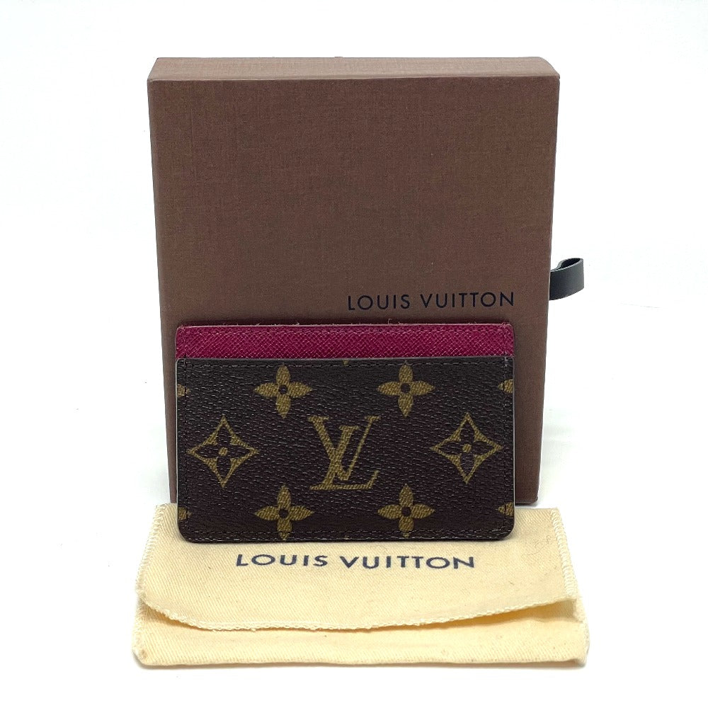 LOUIS VUITTON Card Case M60703 Monogram canvas Brown Monogram Porte Cartes Simple Women Used Authentic