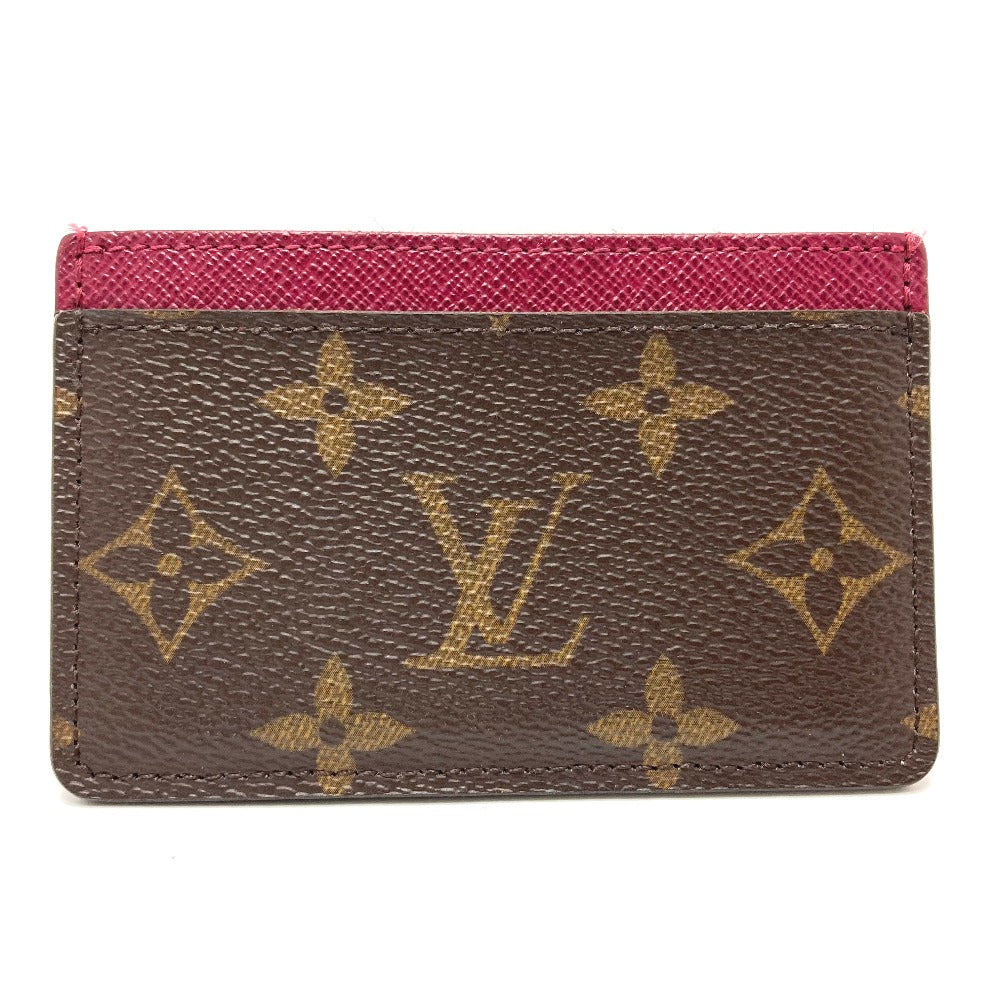 LOUIS VUITTON Card Case M60703 Monogram canvas Brown Monogram Porte Cartes Simple Women Used Authentic