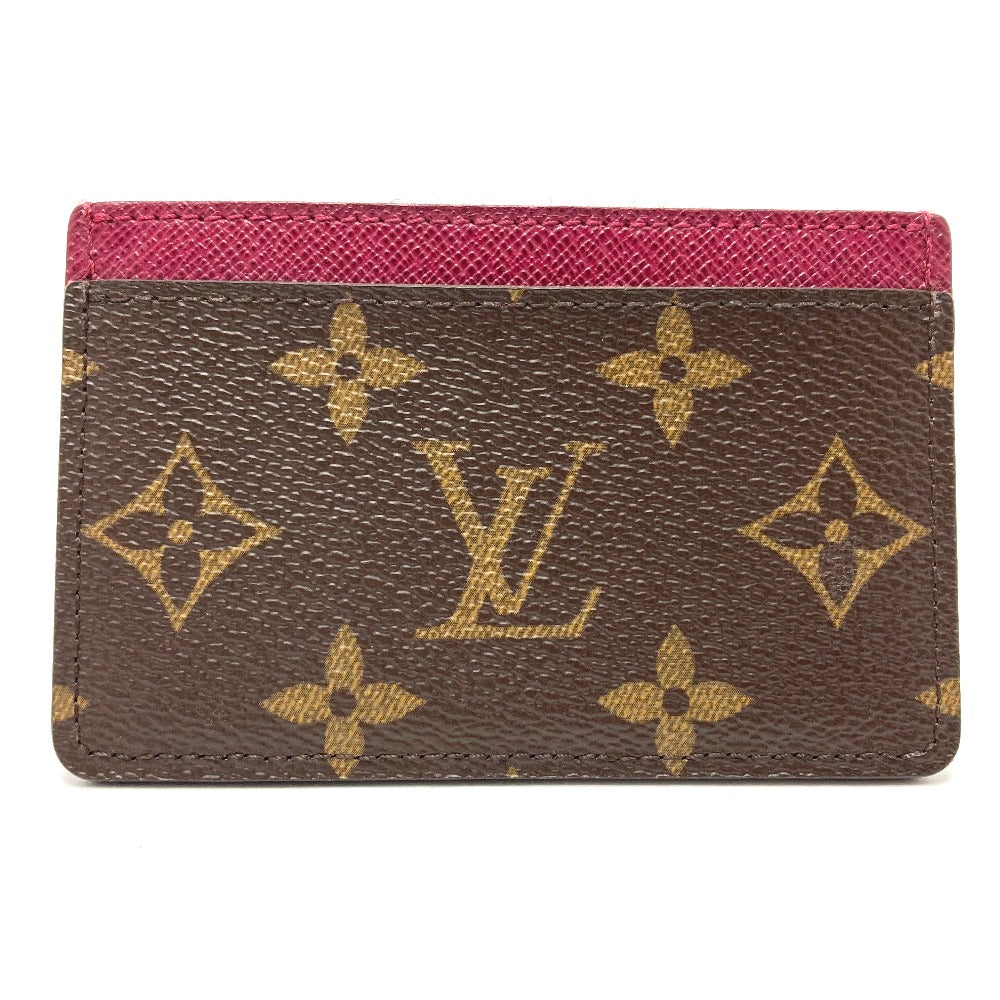 LOUIS VUITTON Card Case M60703 Monogram canvas Brown Monogram Porte Cartes Simple Women Used Authentic