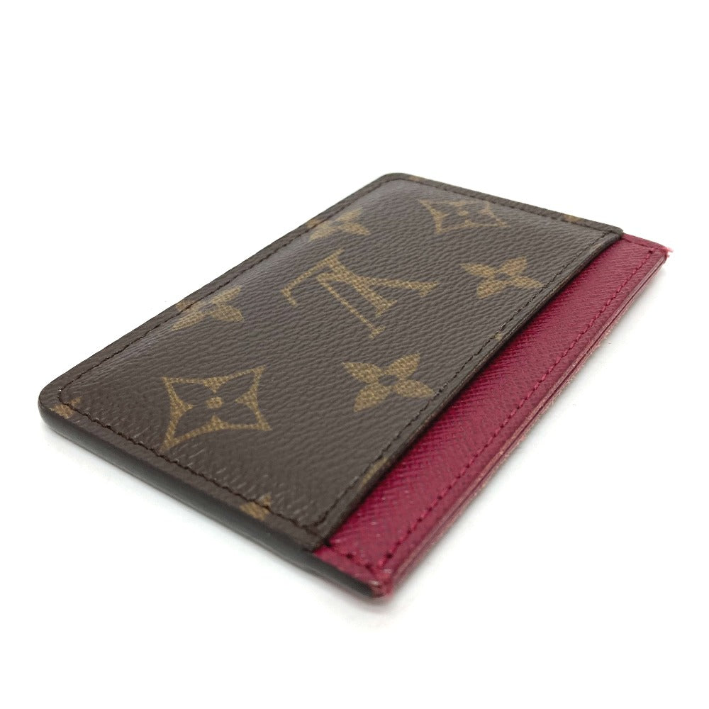LOUIS VUITTON Card Case M60703 Monogram canvas Brown Monogram Porte Cartes Simple Women Used Authentic